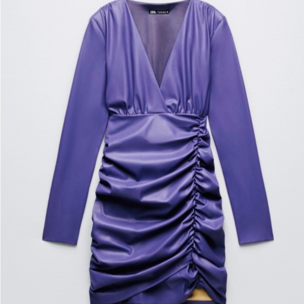 Zara | Blogger Fave - Faux Leather Ruched Dress
